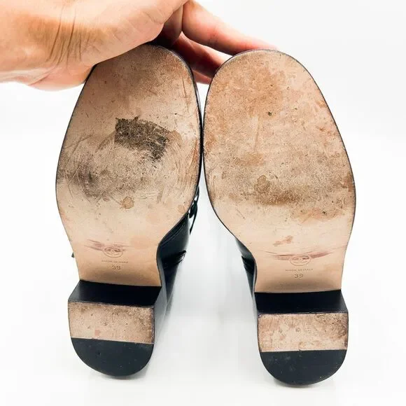 Chanel Knee High Boots Cap Toe Black Leather Lace Up Cutout - Picture 12 of 16